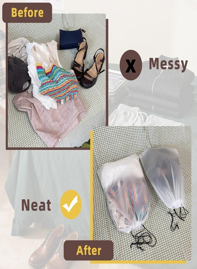 KUNFAIT Shoe Bags for Travel Drawstring Packing Bags Dustproof Portable Storage Organiser Pouch for Men and Women (12) - Image 2